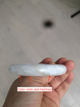 Load image into Gallery viewer, 59mm Certified 100% natural type A sunny green white/light purple jadeite jade bangle BF16-5408