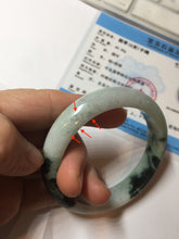 Load image into Gallery viewer, 54mm certificated Type A 100% Natural dark green/sunny green/white Jadeite Jade bangle BG40-3296