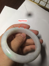 Load image into Gallery viewer, 57mm certified Type A 100% Natural sunny green/white Jadeite Jade bangle AC72-1479