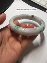 Load image into Gallery viewer, 60.5mm certified type A 100% Natural sunny green/purple chubby Jadeite jade bangle PH188-1255