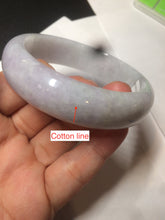 Load image into Gallery viewer, 56mm Certified type A 100% Natural purple/white chubby Jadeite bangle AZ133-9661