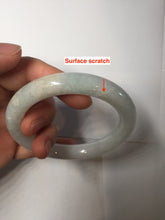Load image into Gallery viewer, 57.8mm Certified Type A 100% Natural light green purple chubby round cut Jadeite bangle BS127-4027