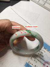 Load image into Gallery viewer, 56.5mm certified Type A 100% Natural sunny green/purple/white(白底青) Jadeite Jade bangle BF141-4072