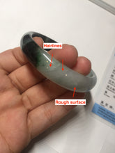 Load image into Gallery viewer, 47mm Certified Type A 100% Natural dark green Jadeite Jade oval bangle AH93-4483