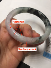Load image into Gallery viewer, 60.2mm certified Type A 100% Natural icy watery light green sunny green purple Jadeite Jade bangle BQ66-5664