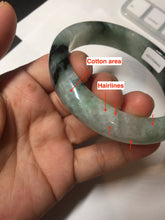 Load image into Gallery viewer, 60.3mm certified type A 100% Natural green/black Jadeite Jade bangle BM42-8565