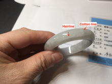 Load image into Gallery viewer, 46mm Certified Type A 100% Natural icy watery light green white clear Jadeite Jade bangle BS88-6685