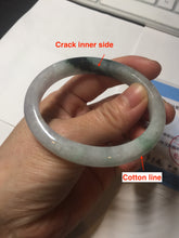 Load image into Gallery viewer, 51.5mm certified Type A 100% Natural sunny green purple oval Jadeite Jade bangle BN43-5137