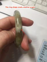 Load image into Gallery viewer, 55.5mm Certified Type A 100% Natural green yellow/sugar brown flying dandelions nephrite Jade bangle HN52-0472