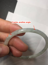 Load image into Gallery viewer, AllaboutjadeCanada.com only 56.6mm certified 100% natural Type A icy watery light green white skinny round cut jadeite jade bangle AZ188-(7340)