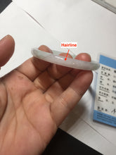 Load image into Gallery viewer, 52mm certified 100% natural icy watery Type A light green/purple slim jadeite jade bangle BS71-5472