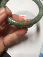 Load image into Gallery viewer, 50.5mm certificated Type A 100% Natural dark green/gray round cut oval Jadeite Jade bangle D157-5372