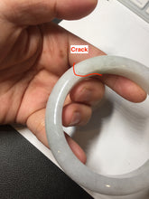 Load image into Gallery viewer, 56.6mm certified 100% natural Type A icy watery light green/white jadeite jade bangle BP52-3872