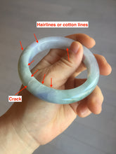 Load image into Gallery viewer, 57.5mm certified type A 100% Natural icy watery light green/purple/white Jadeite jade bangle BH138-1314