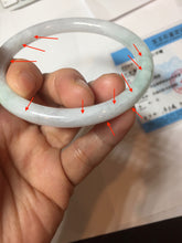 Load image into Gallery viewer, 60.4mm Certified Type A 100% Natural light green white purple round cut jadeite Jade bangle B259-3206