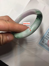 Load image into Gallery viewer, 55.5mm Certified 100% natural Type A sunny Green & Light Purple(春带彩) jadeite jade bangle PH247-0509