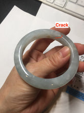 Load image into Gallery viewer, 54.5mm 100% natural type A icy watery light green/brown/black seaweed jadeite jade bangle Y154-5248