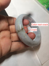 Load image into Gallery viewer, 54mm Certified type A 100% Natural sunny green/white/purple/red (Fu Lu Shou) chubby Jadeite bangle AZ132-9660