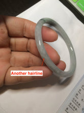 Load image into Gallery viewer, 56.8mm certified Type A 100% Natural green/white slim round cut Jadeite Jade bangle M84-0142