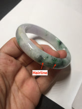 Load image into Gallery viewer, 57mm certified 100% natural type A sunny green/purple jadeite jade bangle BN83-8723