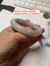 Load image into Gallery viewer, 58.7mm Certified Type A 100% Natural icy watery green/purple chubby Jadeite Jade bangle BP222-9540