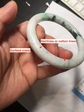 Load image into Gallery viewer, 57.5mm certified type A 100% Natural sunny green/purple round cut Jadeite jade bangle PH186-1264