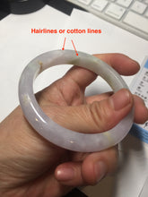 Load image into Gallery viewer, Sold.please do't order. thanks. 56mm Certified type A 100% Natural light purple white green yellow(LU FU SHOU)Jadeite bangle BN60-3559