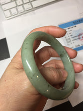 Load image into Gallery viewer, 58.4mm Certified Type A 100% Natural Oily Dark Green Gray Black(油青) Jadeite Jade Bangle PH259-7141
