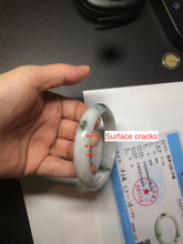 Load image into Gallery viewer, 56.5mm certified type A 100% Natural dark green/white jadeite jade bangle BG75-1837