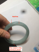 Load image into Gallery viewer, 56.8mm 100% natural Type A icy watery green jadeite jade bangle AX51-7558