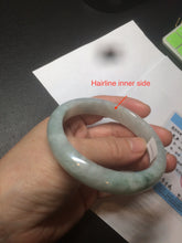 Load image into Gallery viewer, 57mm Certified 100% natural Type A light green/white jadeite jade bangle BH48-6419