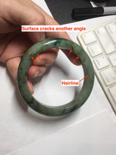 Load image into Gallery viewer, 58.5mm Certified 100% natural Type A dark green/black jadeite bangle PD31-9808