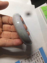 Load image into Gallery viewer, 58.5mm 100% natural type A certified light green/purple jadeite jade bangle W91-0734