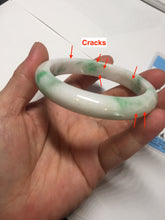 Load image into Gallery viewer, 57mm Certified Type A 100% Natural sunny green/white(白底青) Jadeite Jade bangle AY91-2805