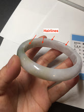 Load image into Gallery viewer, 57.5mm certified Type A 100% Natural dark green purple yellow brown white(FU LU SHOU) Jadeite Jade bangle Y159-3003