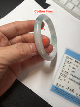 Load image into Gallery viewer, 52.5mm certified natural 100% natural Type A light green/white slim jadeite jade bangle BS91-6677