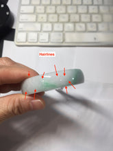 Load image into Gallery viewer, 53.4mm Certified Type A 100% Natural sunny green white thin jadeite Jade bangle AT36-0759