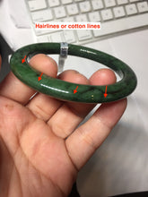 Load image into Gallery viewer, 56.6mm certified 100% Natural dark green/black nephrite (碧玉) bangle HT168-5-3870