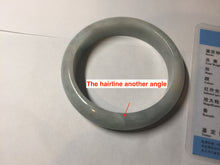 Load image into Gallery viewer, 57.9mm certified type A 100% Natural light green/white jadeite jade bangle BN62-8630