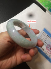 Load image into Gallery viewer, 56.2mm certified Type A 100% Natural green/purple chubby Jadeite Jade bangle AY73-5917
