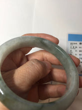 Load image into Gallery viewer, 59.2mm certified Type A 100% Natural light green gray Jadeite Jade bangle PB289-3359