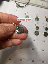 Load image into Gallery viewer, 12–14.5mm Certified Type A 100% Natural Sunny Green Dark Green White Jadeite Jade Concentric Ring Safety Guardian Donut Mom & Daughter Pendant 子母扣 PC224