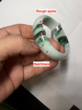 Load image into Gallery viewer, 46.7mm certified Type A 100% Natural sunny green/brown/white(白底青) kids Jadeite Jade bangle/scarf buckle PJ67-0098