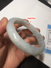 Load image into Gallery viewer, 58mm Certified type A 100% Natural light green/white Jadeite bangle AR118-0253