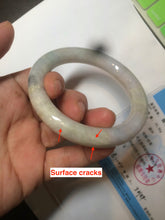Load image into Gallery viewer, 56.8mm certified 100% natural type A light green/purple/yellow chubby round cut jadeite jade bangle D123-8923