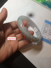 Load image into Gallery viewer, 61.8 mm certified type A 100% Natural light green/white/purple chubby Jadeite Jade bangle BH44-2807