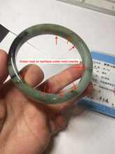 Load image into Gallery viewer, Sold. Please don't order. Thanks. 61mm Certified 100% natural Type A dark green/sunny green/black/red/brown jadeite bangle PD82-9786