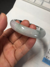 Load image into Gallery viewer, 51.5mm certified Type A 100% Natural icy watery light green sunny green purple oval Jadeite Jade bangle BQ63-5672
