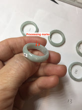 Load image into Gallery viewer, Size 6 1/2-10 1/2 100% natural type A light green white jadeite band ring group AA111