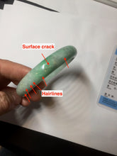 Load image into Gallery viewer, 56.2mm certified Type A 100% Natural sunny green/ white Jadeite Jade bangle BS32-4439
